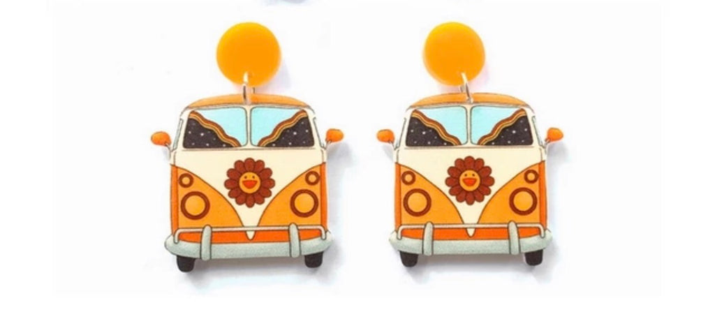 New Arrival- Hippy VW Bus Acrylic Earrings
