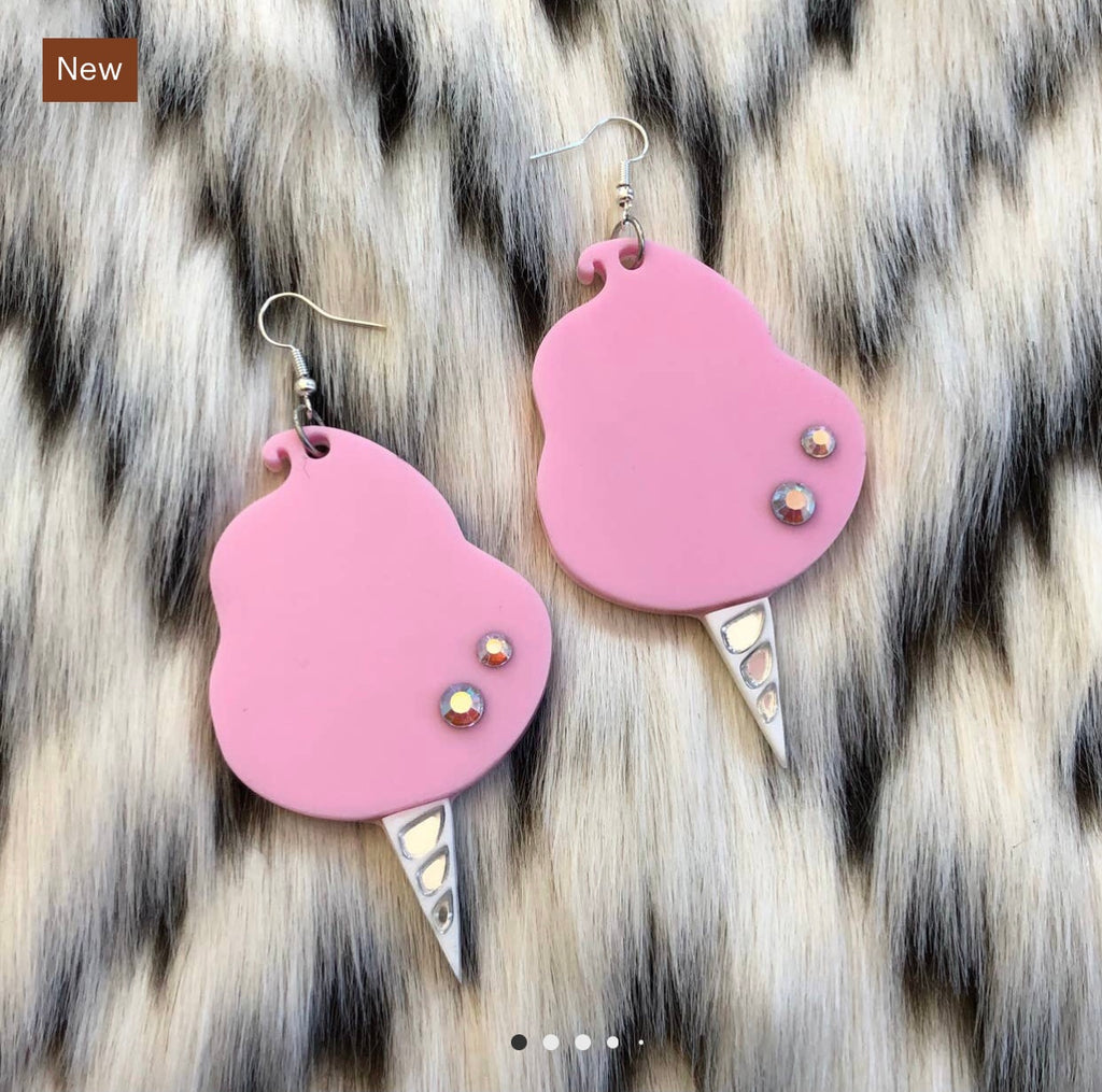 New Arrival- Pink Cotton Candy Earrings