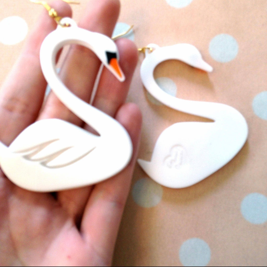 New Arrival- White Swan Earrings