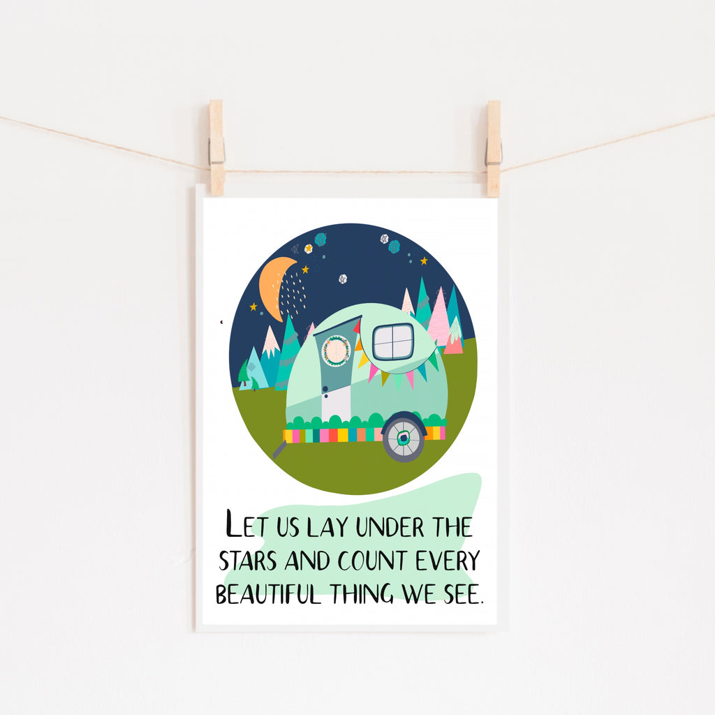 Let Us Lay Under the Stars Art Print
