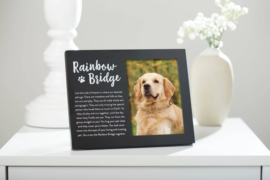 Rainbow Bridge Pet Memorial Frame, Black