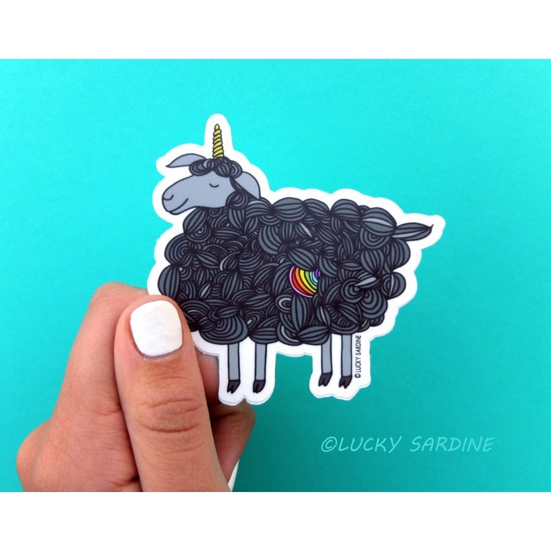 Black Sheep Unicorn Vinyl Sticker
