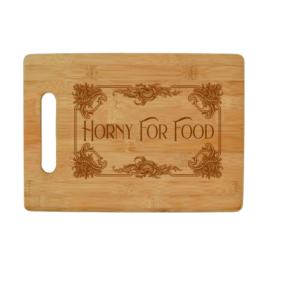 Horny for Food Bamboo Cutting Board