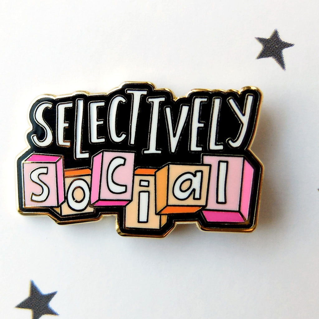 Selectively Social, Introvert Hard Enamel Pin