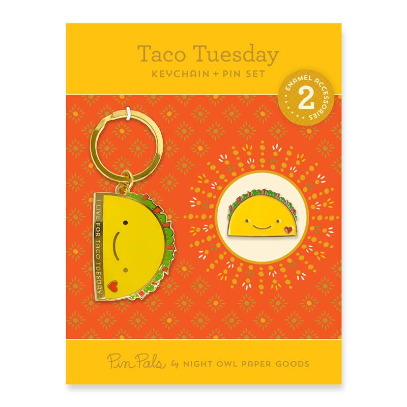Taco Tuesday Gift Set - Keychain & Enamel Pin